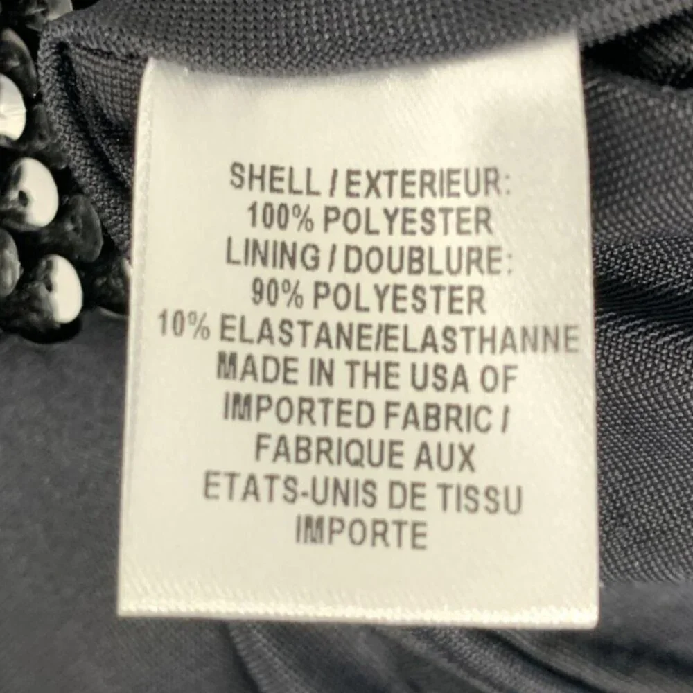 Millie Black Long Sleeved Sequin Turtleneck Mini Dress Womens Size 6 - Picture 7 of 12